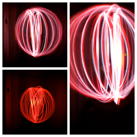 3 different orbs I captured, using red and white LEDs