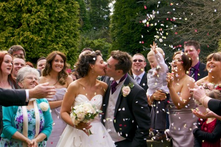 If i had been completely intent on using a shot that included the Bride & Groom, I would have used this as the featured shot - it captures the spirit of the whole day, with everybody smiling and looking on as the happy couple kiss.
