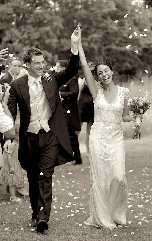 2nd attempt at a final image of the happy couple, using a different crop and sepia tone.