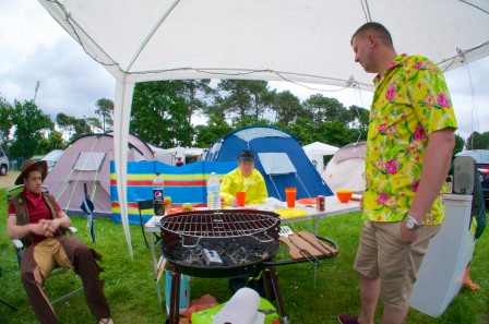 DO make sure to take a 6 man tent, dining table, chairs, fridge, stereo, plastic cups and plates, and a BBQ. Beer, Merlot and meat can all be purchased at a local supermarket in Le Mans, ensuring that you only lose all feeling in your legs for the last hour of queuing to get in to the campsite.